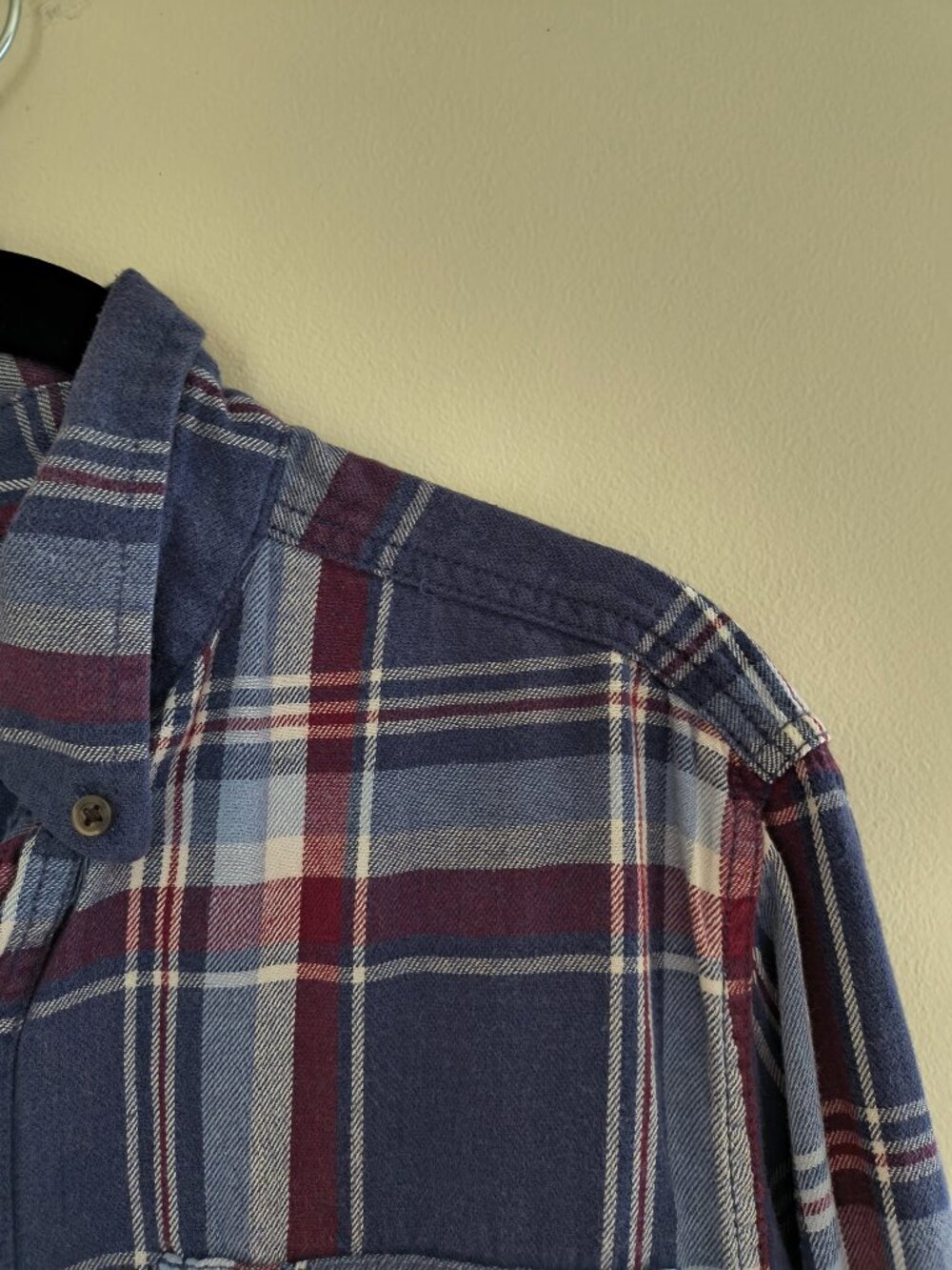 Faded Glory Purple and Red Plaid Flannel Shirt